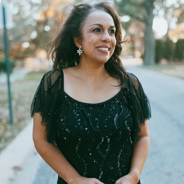 Models wearing mothers dresses